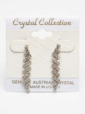 Silver-Tone Austrian Crystal Drop Earrings